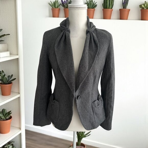 TALBOTS Gray Wool Blend Jacket Blazer Size 6 - Picture 1 of 10